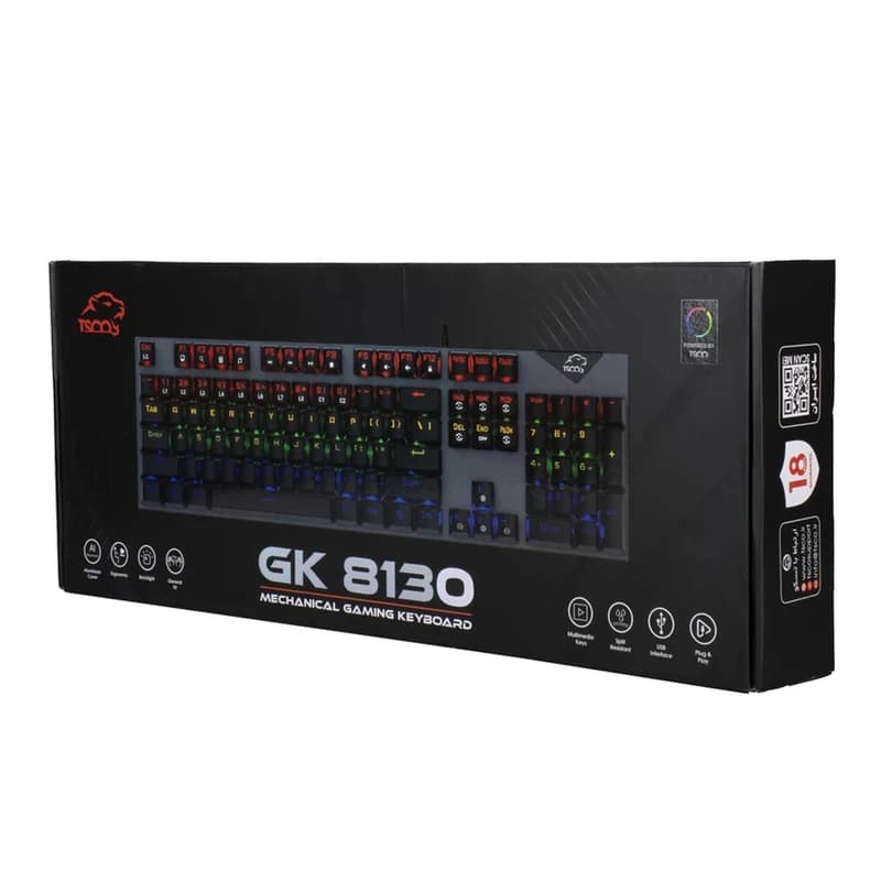 کیبورد گیمینگ تسکو مدل GK 8130، سوییچ مکانیکال آبی، Full-Size، نورپردازی RGB — تصویر ۹