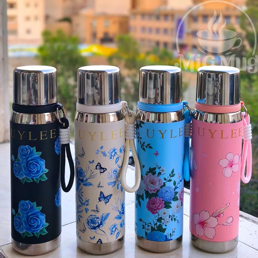فلاسک گلدار UYLEE 700 میل | ترند ترین تراول ماگ — تصویر ۵