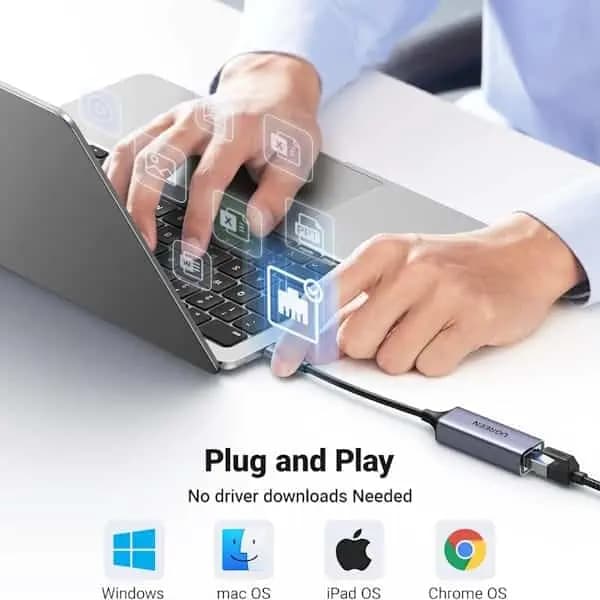 تبدیل USB-C 3.1 GEN1 به Ethernet یوگرین مدل CM199 — تصویر ۱۲