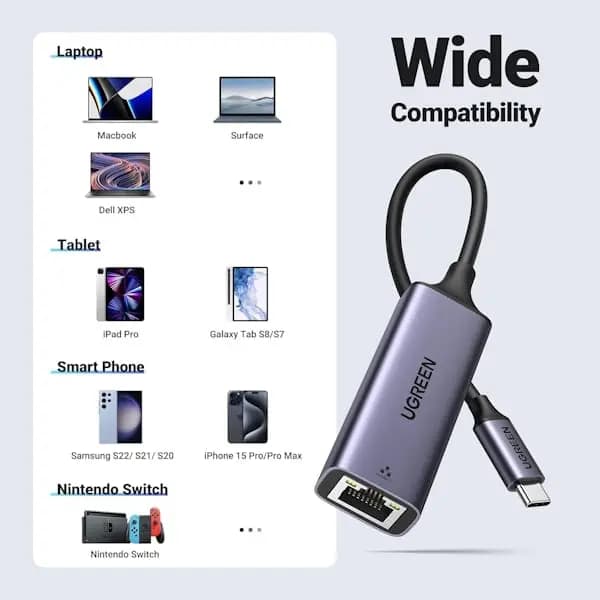 تبدیل USB-C 3.1 GEN1 به Ethernet یوگرین مدل CM199 — تصویر ۵