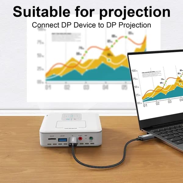 کابل دو سر DisplayPort مدل PIPIKA با طول 2 متر 4k — تصویر ۱۲