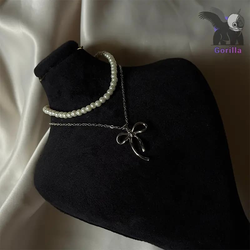 ✨️گردنبند پاپیون و مروارید✨️ — تصویر ۴