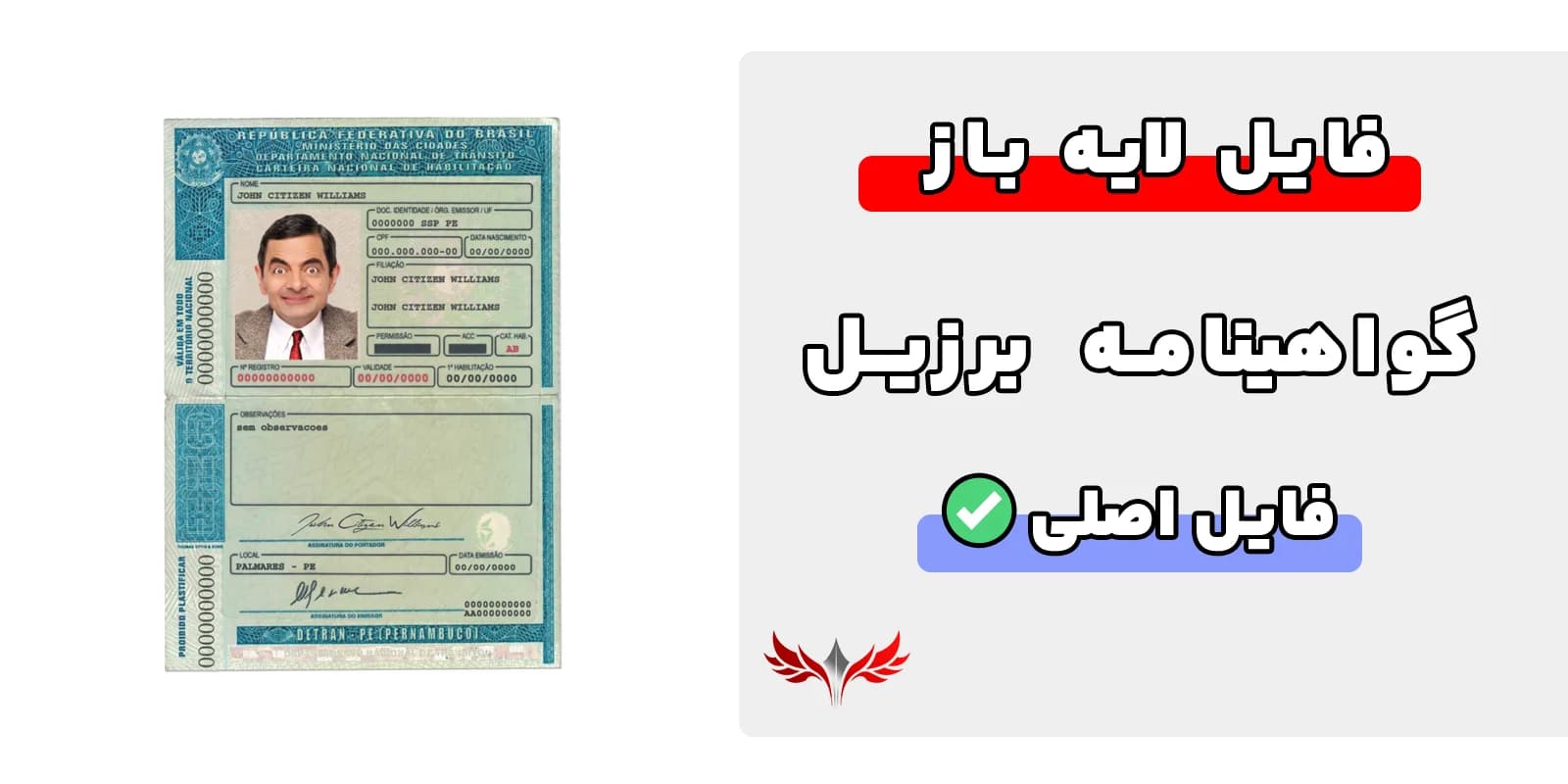 گواهینامه رانندگی برزیل لایه باز — تصویر ۲