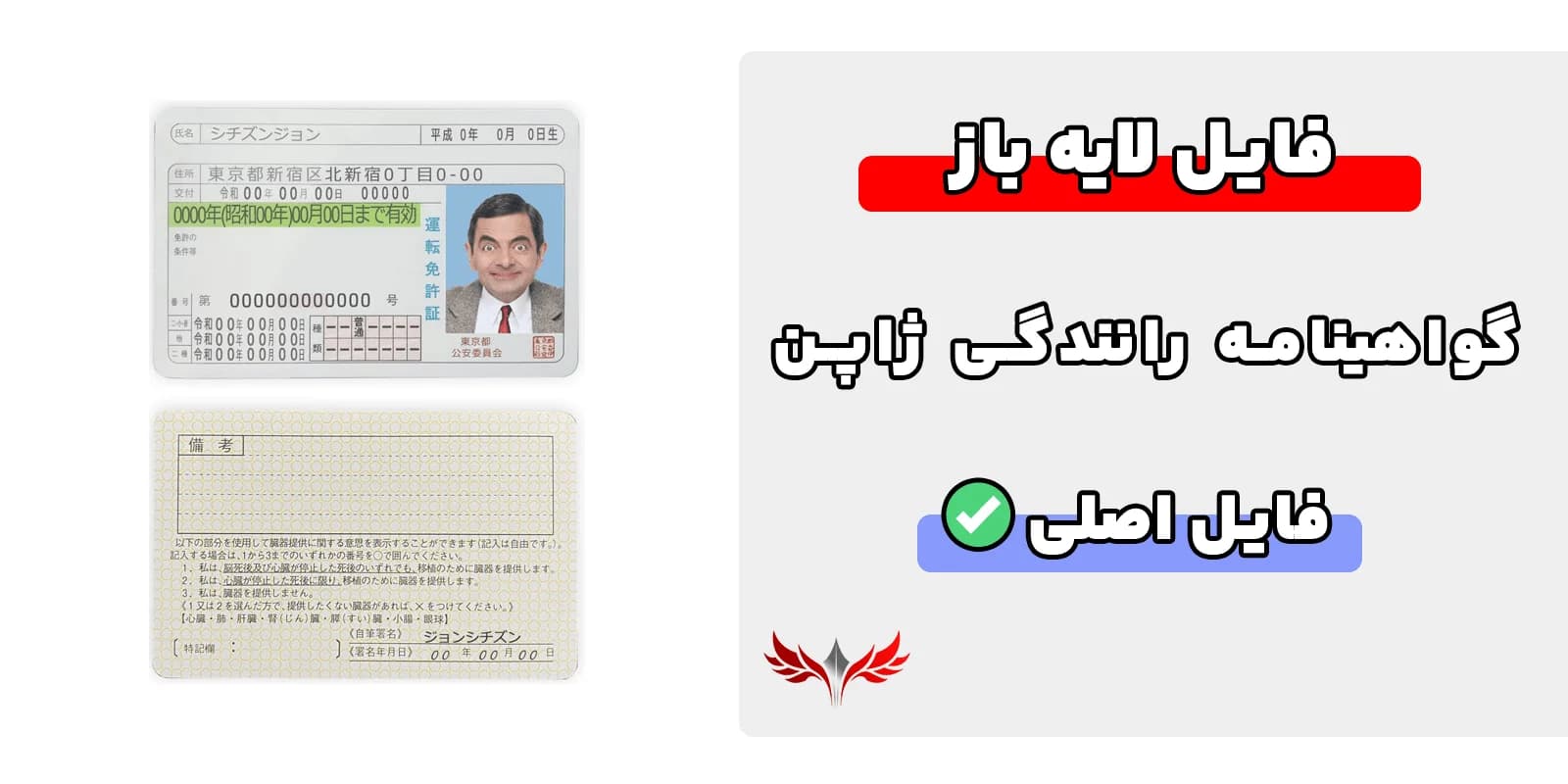گواهینامه رانندگی ژاپن لایه باز
