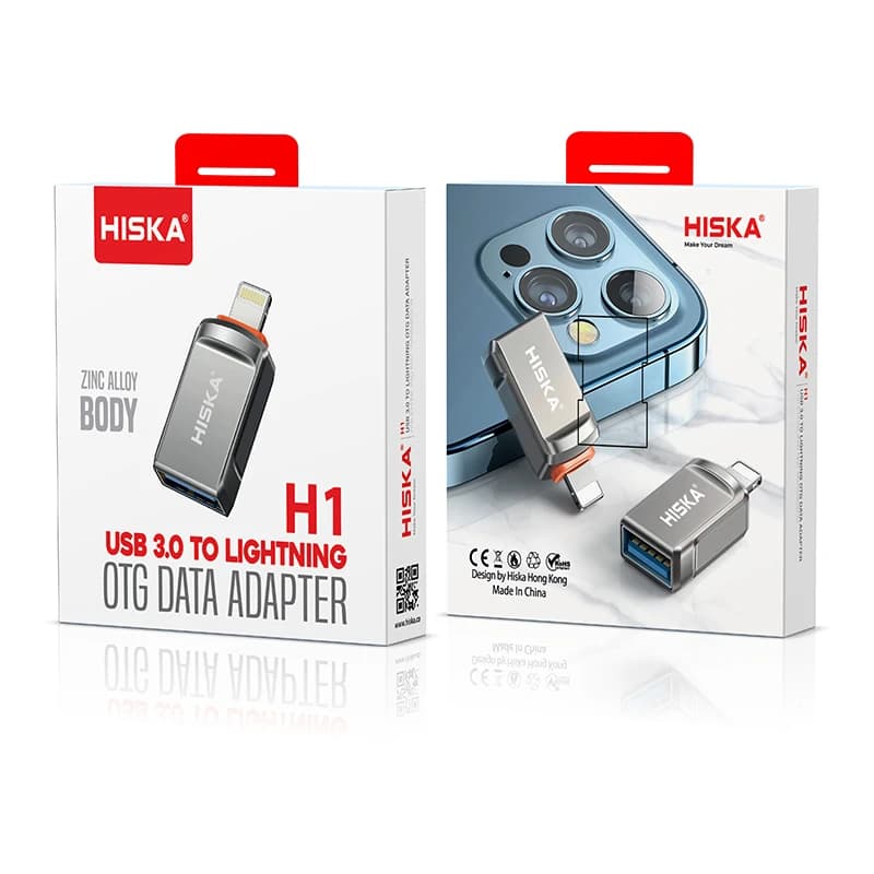 مبدل USB 3.0 OTG به لایتنینگ هیسکا مدل H1 — تصویر ۲