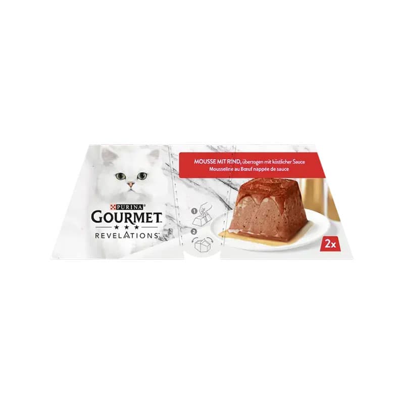 غذای کاسه ای گربه گورمت موس با طعم گوشت گاو Gourmet Revelations Mousse بسته 2 عددی — تصویر ۶