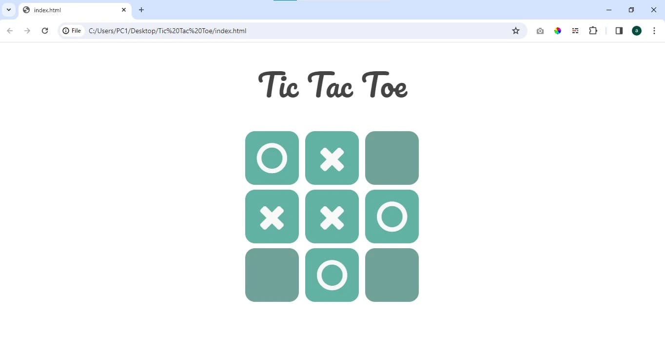 پروژه آماده بازی Tic-Tac-Toe (XO) با جاوا اسکریپت — تصویر ۴