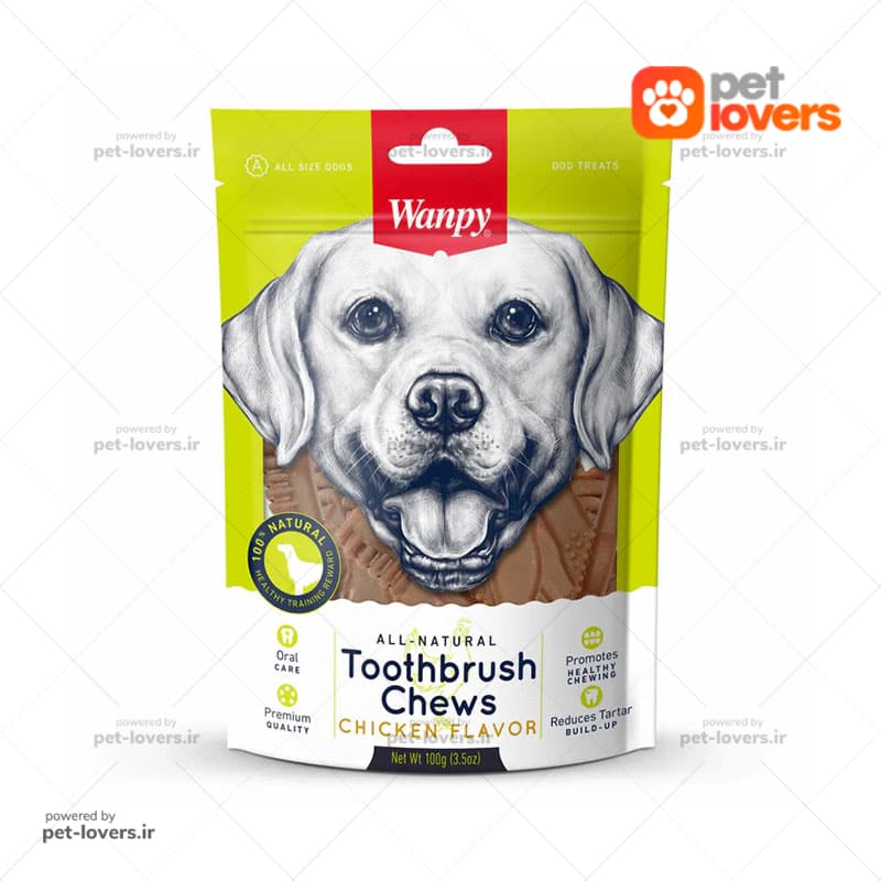 تشویقی دندانی سگ ونپی با طعم مرغ Wanpy Toothbrush Chews وزن 100 گرم — تصویر ۲