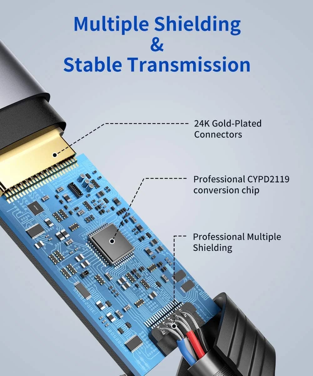 کابل تبدیل Type-C به HDMI 4K مدل JSAUX — تصویر ۵