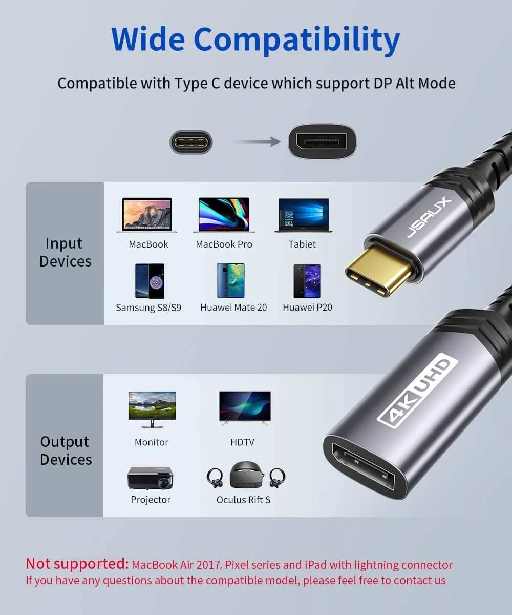 کابل تبدیل Type-C به HDMI 4K مدل JSAUX — تصویر ۶