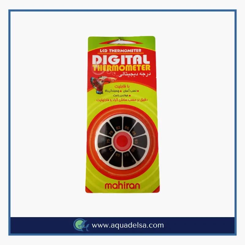 دماسنج برچسبی گرد آکواریوم ماهیران LCD