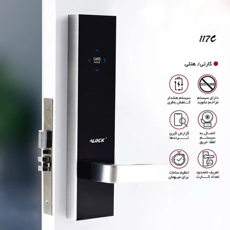 دستگیره کارتی هتلی ALOCK مدل +117C(آنلاین) — تصویر ۲
