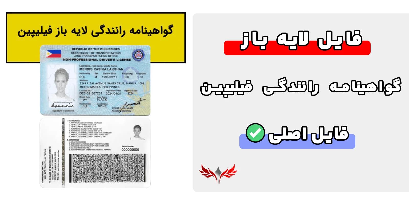 گواهینامه رانندگی فیلیپین لایه باز