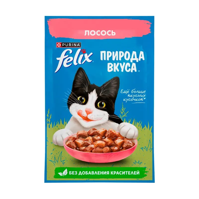 پوچ گربه فلیکس با طعم ماهی سالمون در سس Felix with Salmon in sauce وزن 75 گرم