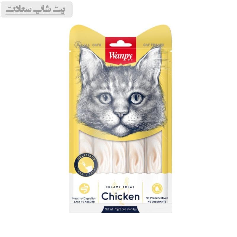 بستنی گربه ونپی با طعم مرغ Wanpy Treat Chicken بسته 5 عددی