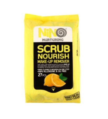 دستمال مرطوب پاک کننده آرایش مدل Scrub Nourish بسته 27 عددی نینو