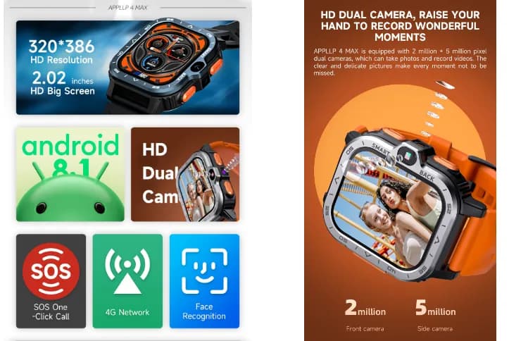 ساعت هوشمند سیم کارت خور اندروید LOKMAT مدل 4MAX — تصویر ۸