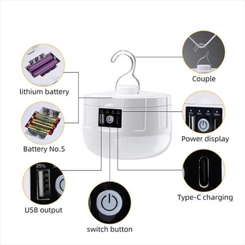 چراغ کمپینگ شارژی ویداسی مدل wd-1115 — تصویر ۵