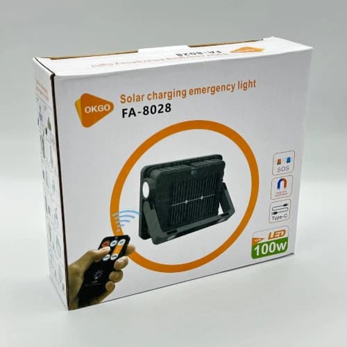 پرژكتور شارژي ١٠٠ وات خورشيدي مدل fa8028 — تصویر ۶