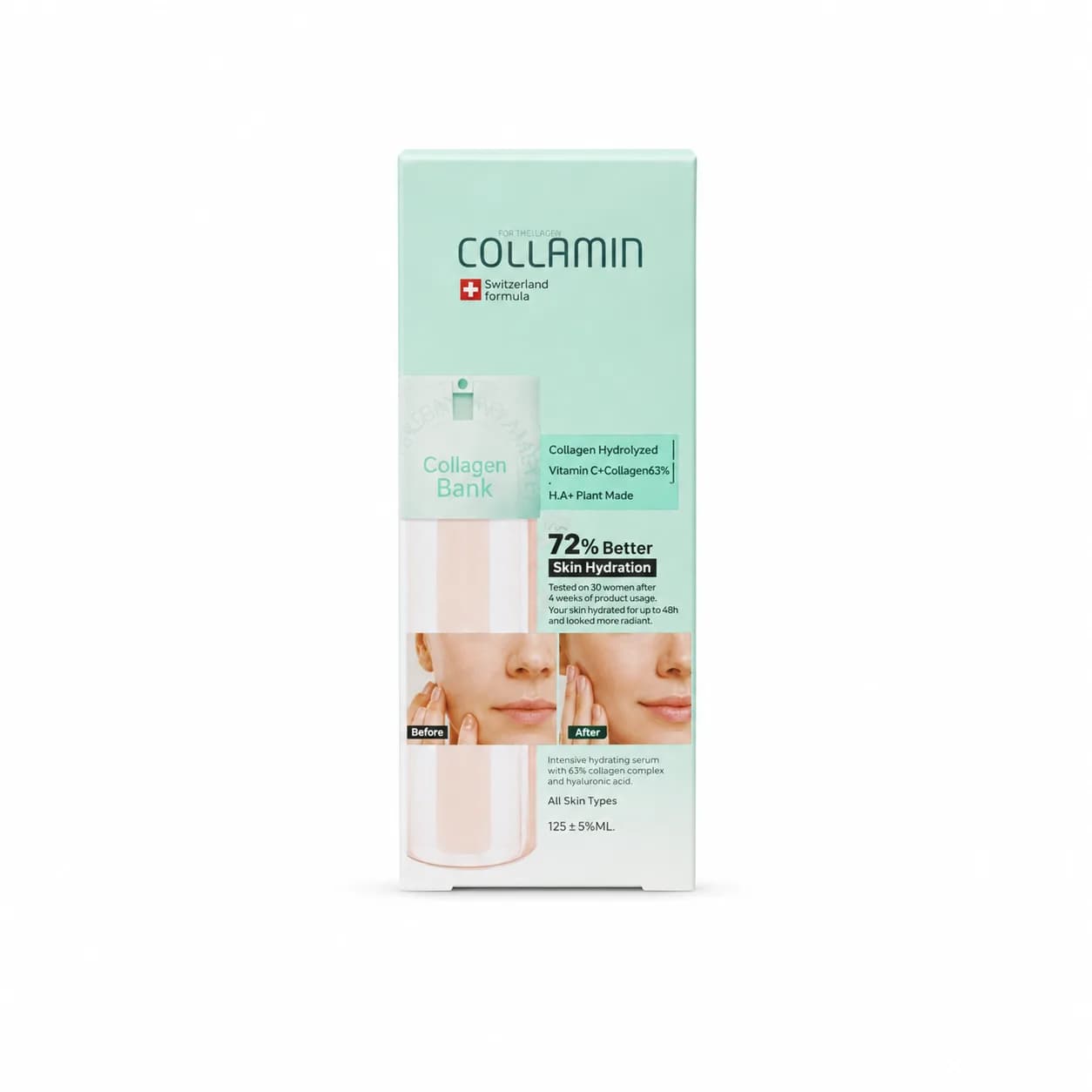 کرم مرطوب کننده صورت و گردن کلامین مدل کلاژن بانک Collagen Bank