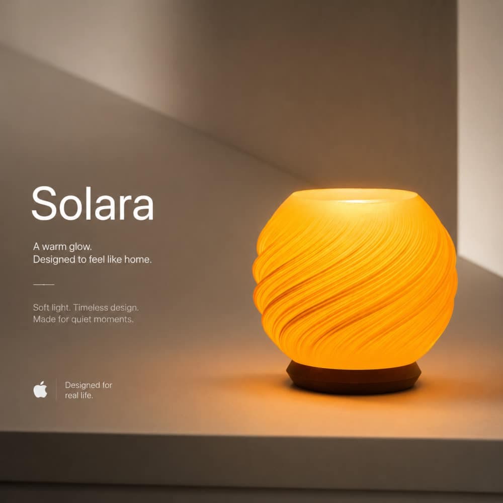 آباژور رومیزی مدرن سولارا (Solara) – رنگ نارنجی با پایه قهوه‌ای تیره — تصویر ۳