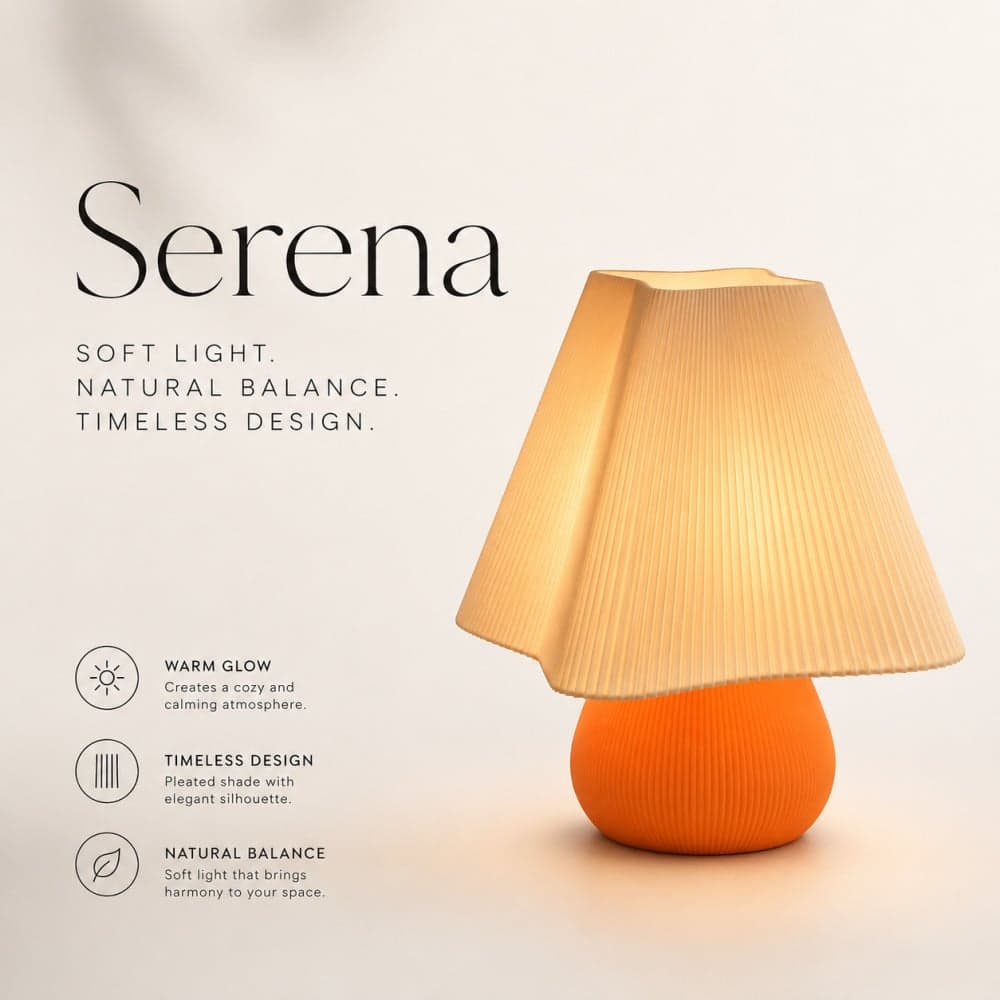 آباژور رومیزی مدرن سرنا (Serena) – رنگ گلبهی (کرمی) — تصویر ۱۱