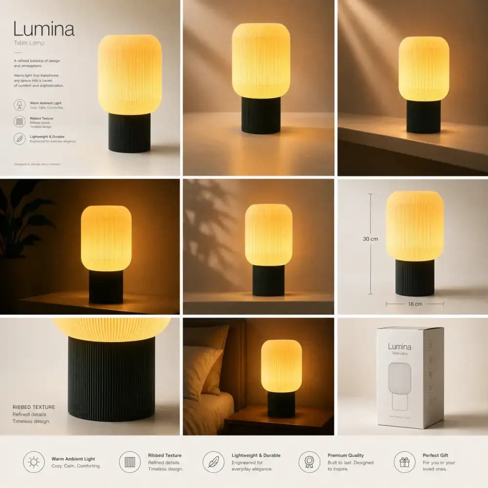 آباژور مدرن لومینا (Lumina) – رنگ گلبهی — تصویر ۷