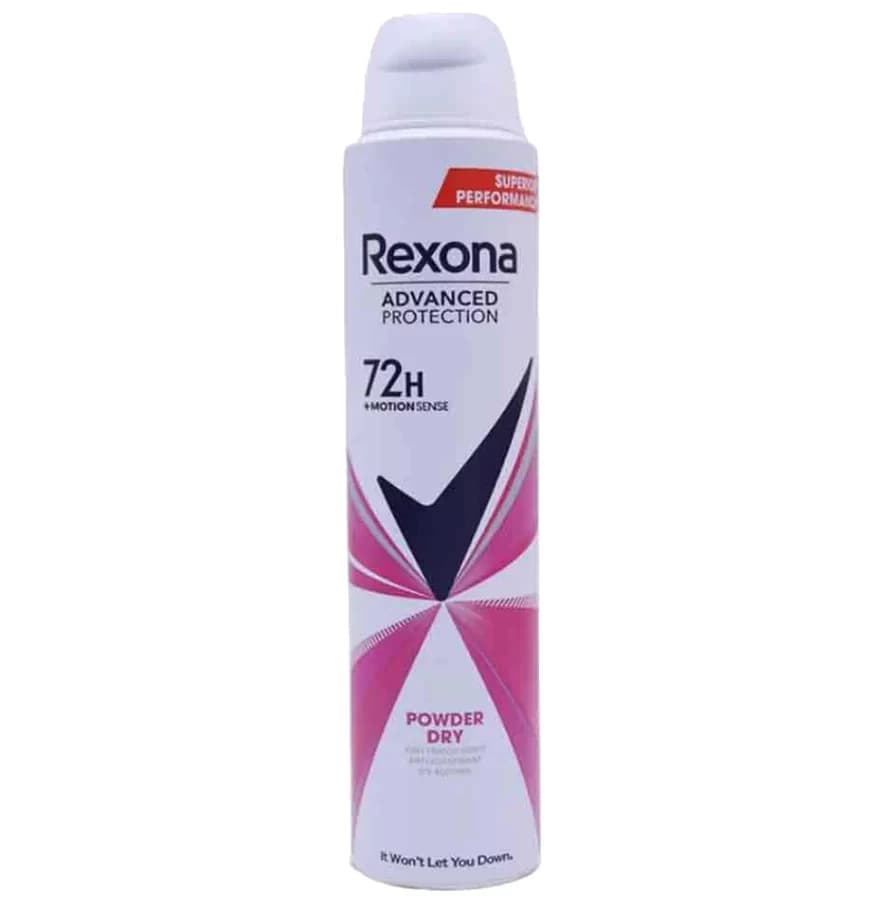 اسپری دئودورانت رکسونا Rexona زنانه مدل Powder Dry اصل آرژانتین حجم 200 میل — تصویر ۲