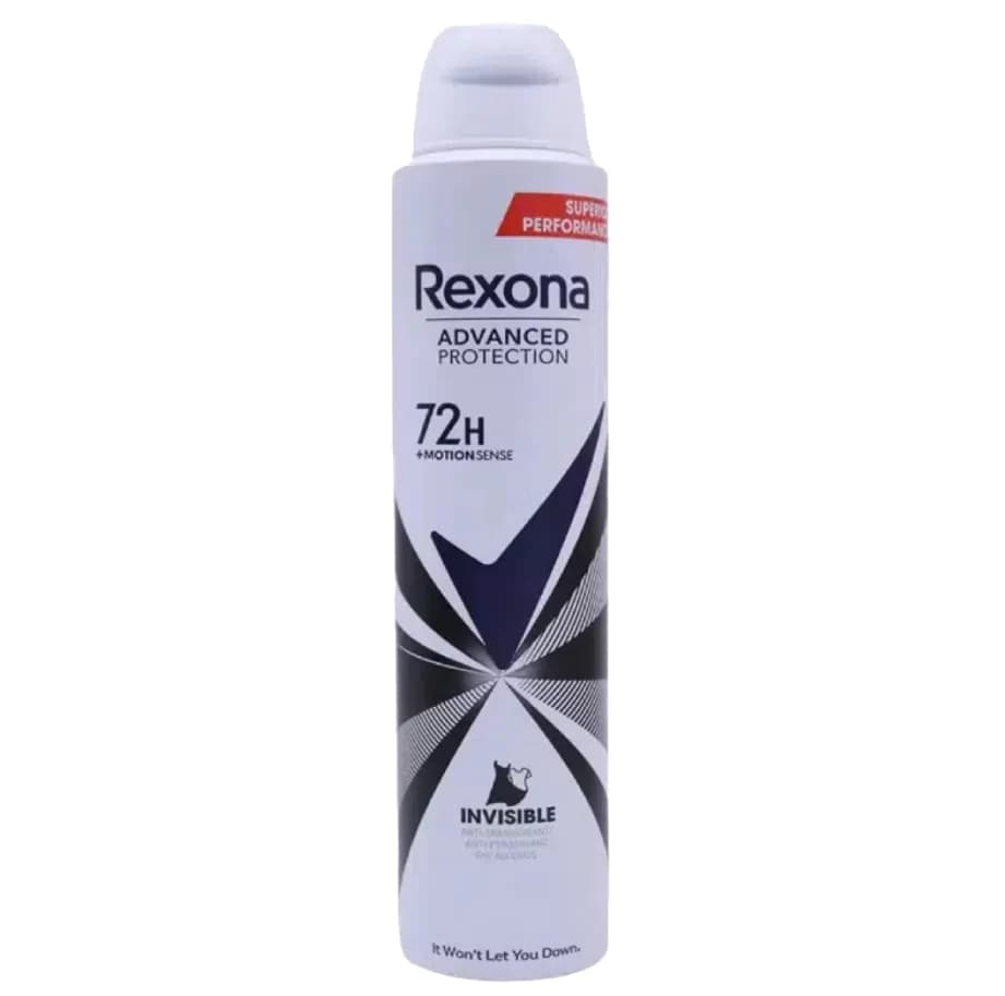 اسپری دئودورانت رکسونا Rexona زنانه مدل Invisible Black And White اصل آرژانتین حجم 200 میل — تصویر ۲