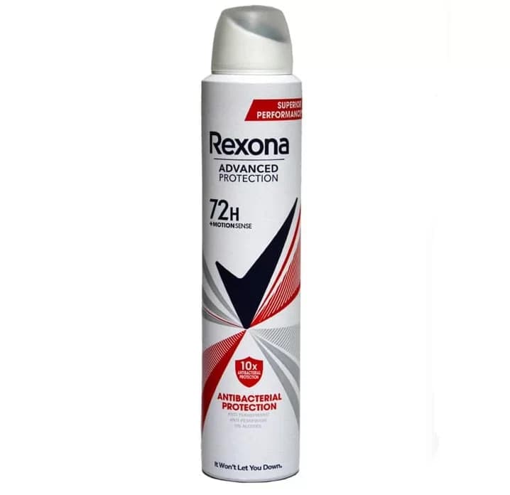 اسپری دئودورانت رکسونا Rexona زنانه مدل Antibacterial Protection 10X حجم 200 میل — تصویر ۲