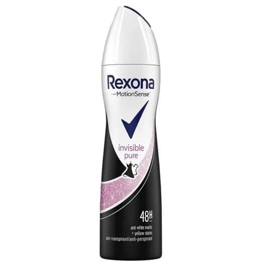 اسپری دئودورانت رکسونا Rexona زنانه مدل Invisible Pure اصل ایتالیا حجم 200 میل — تصویر ۲