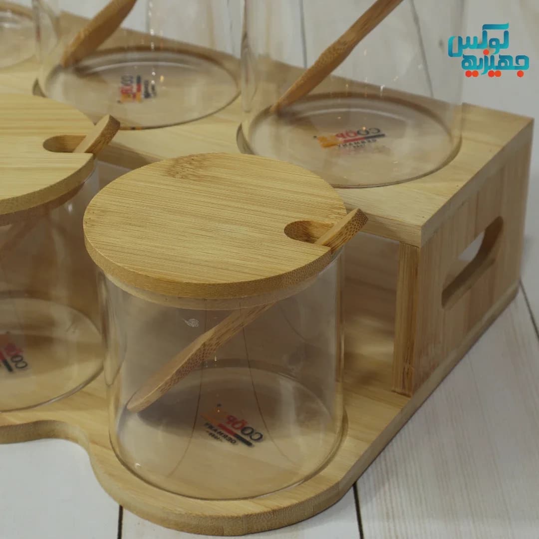 ست پاسماوری پله ای پیرکس قاشق دار با استند بامبو کد 192 — تصویر ۱۰