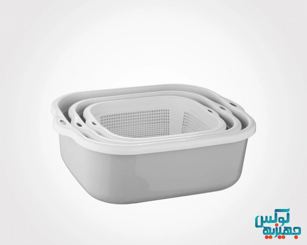 سرویس 6 پارچه آبکش و لگن نسیم لیمون کد 278 — تصویر ۷