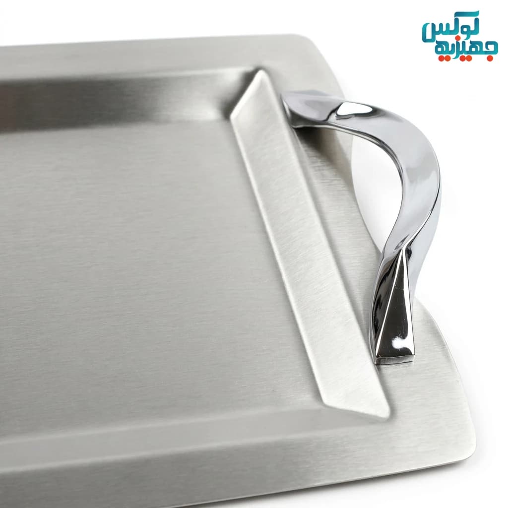 سينی استيل مستطیل بزرگ مات النا 1 ميل دسته براق — تصویر ۵