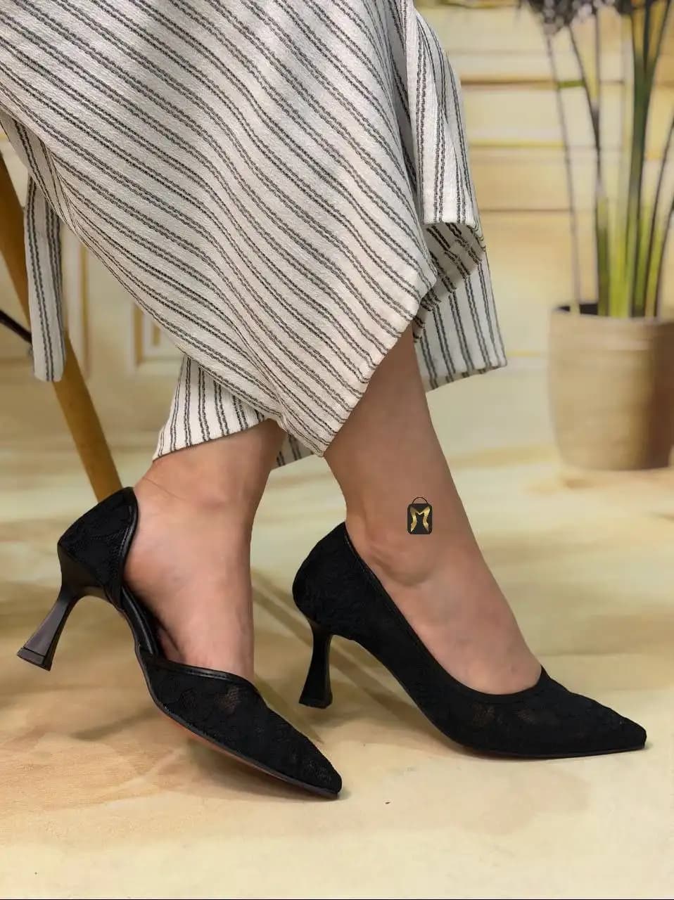 کفش مجلسی توری زنانه کد 6633