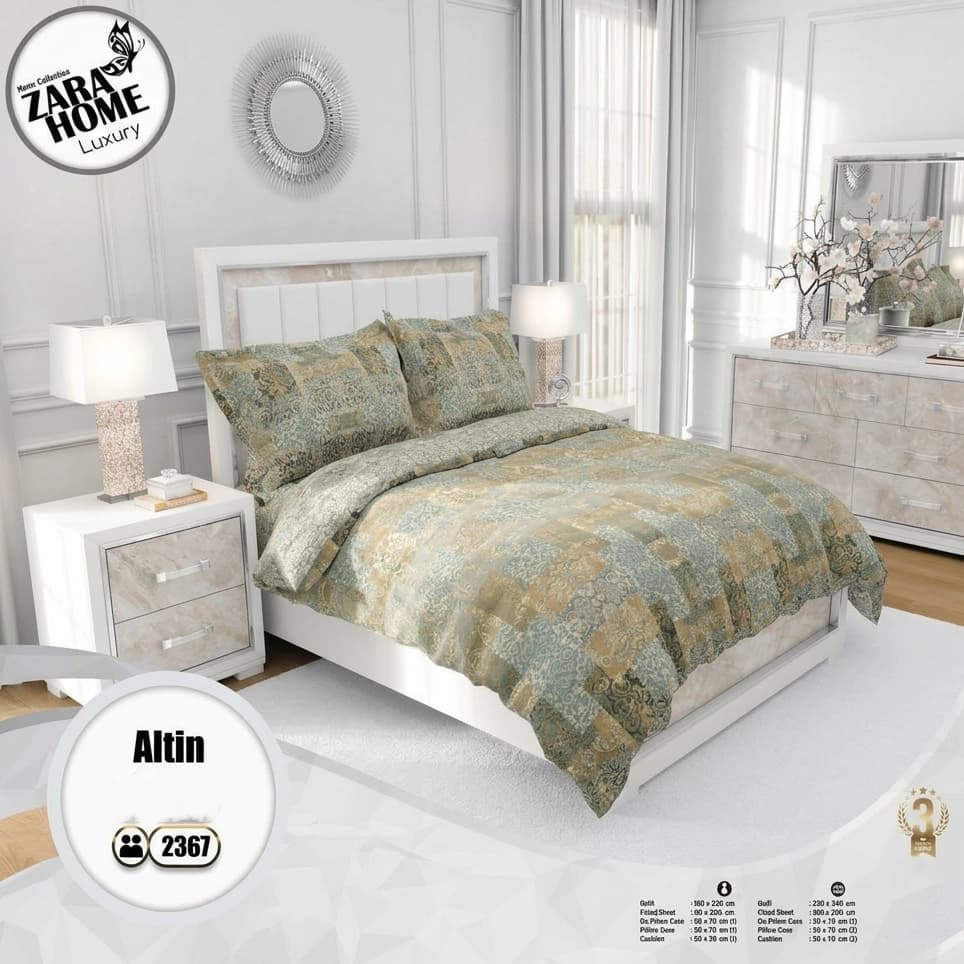روتختی دونفره زاراهوم طرح altin کد 2367 — تصویر ۲