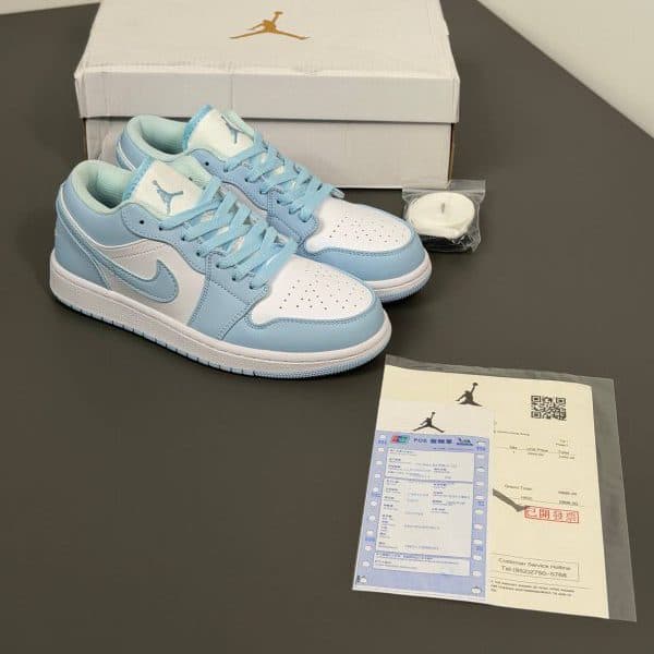 نایک جردن وان لو آیس بِلو Jordan 1 Low White Ice Blue — تصویر ۴