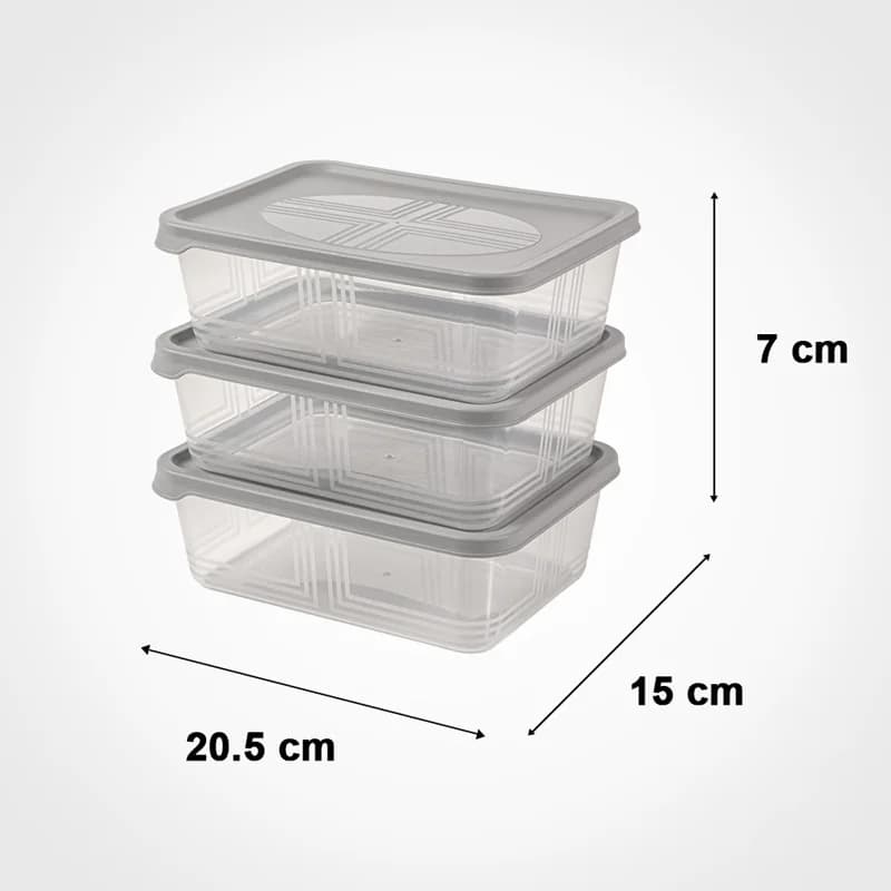 ظرف مستطیل 1.3 لیتر 3عددی لیمون کد 2406 — تصویر ۵