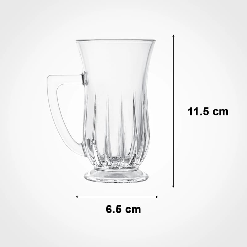 استکان شیشه ای دسته دار 150 سی سی لیمون کد 2447 — تصویر ۵