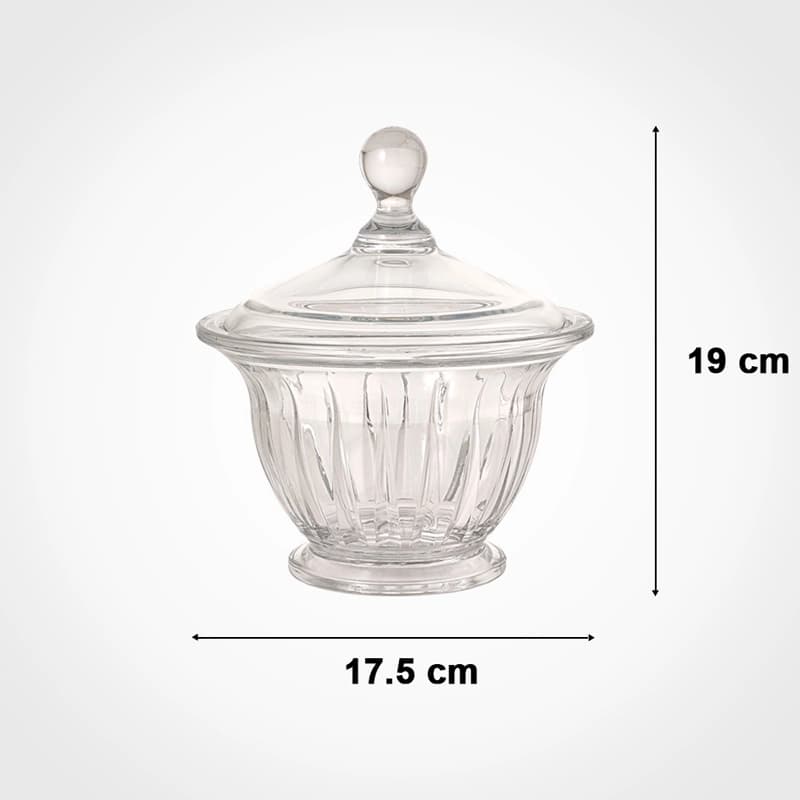 شکلات خوری گرد شیشه ای شیار دار لیمون کد 2431 — تصویر ۲