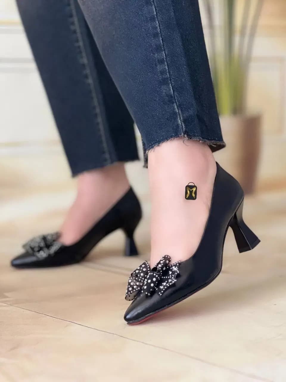 کفش پاشنه دار مجلسی زنانه مدل پاپیونی کد 6500 — تصویر ۲
