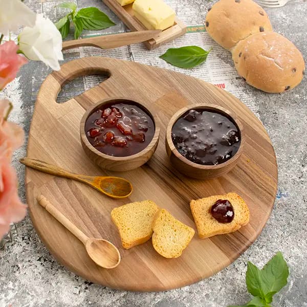 تخته گوشت و تخته سرو طرح اشکی | چوب گردو | برند آما هوم | یک سال ضمانت — تصویر ۸