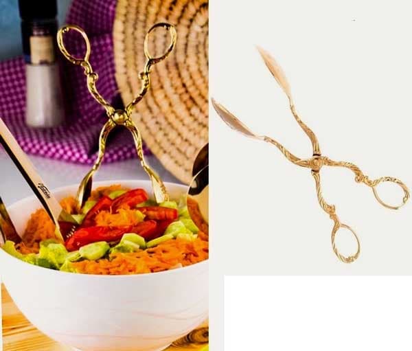 انبر سالاد استیل طلایی و نقره ای ویکتوریا — تصویر ۴
