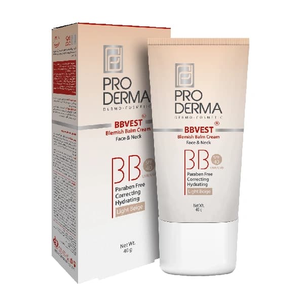 کرم پوشاننده صورت BB بژ روشن SPF40 پرودرما — تصویر ۴