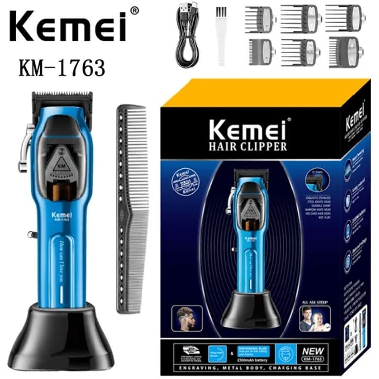 ماشین اصلاح موی سر و بدن حرفه‌ای شارژی کمی Kemei KM-1763 — تصویر ۱۱
