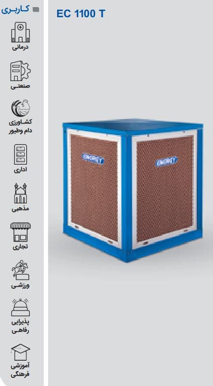 کولر سلولزی انرژی مدل EC 1100 T (هوادهی از بغل) — تصویر ۵