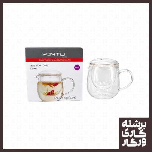 لیوان دم نوش شیشه ای لبه دار پیرکس
