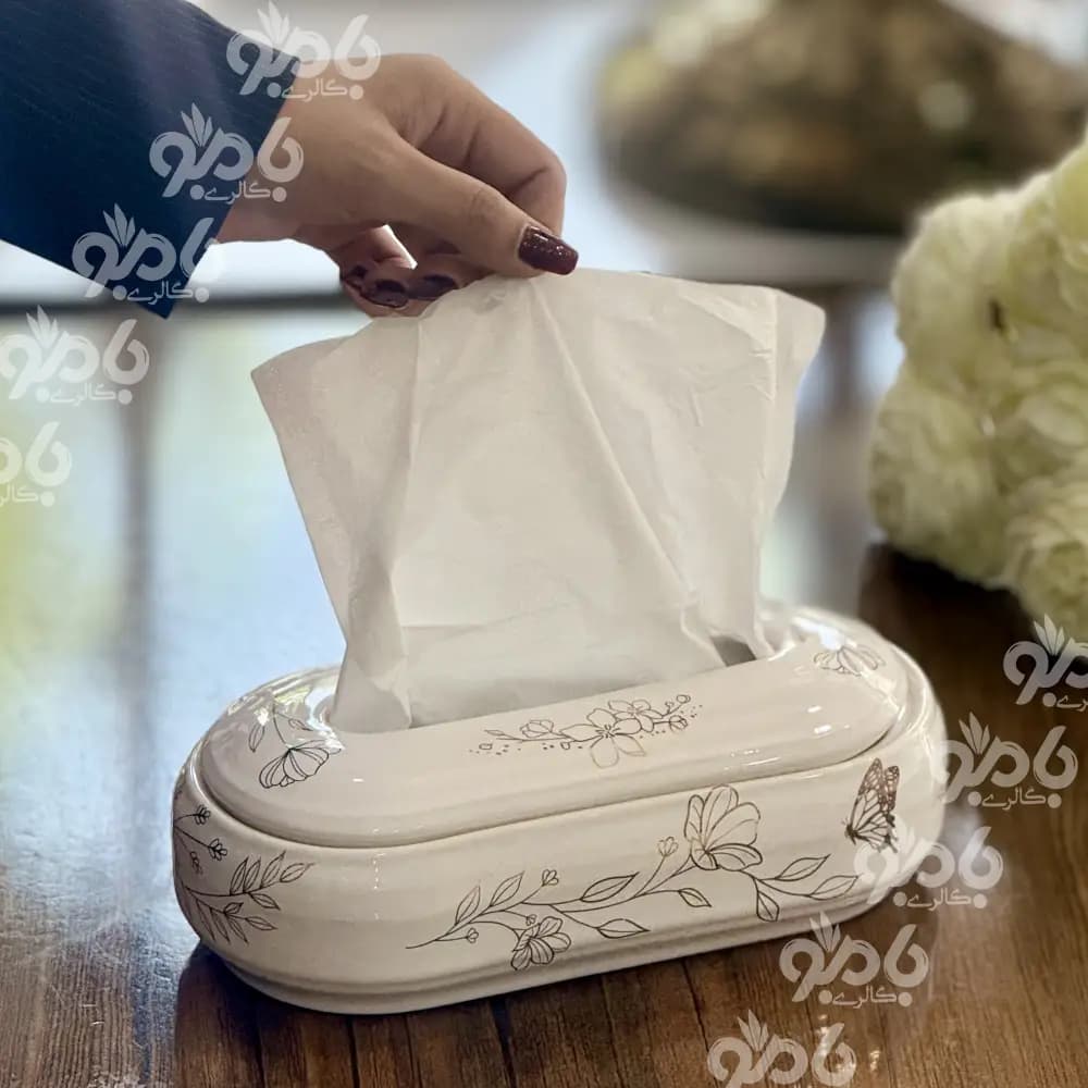 جادستمال سرامیکی بیضی گل طلا کد11
