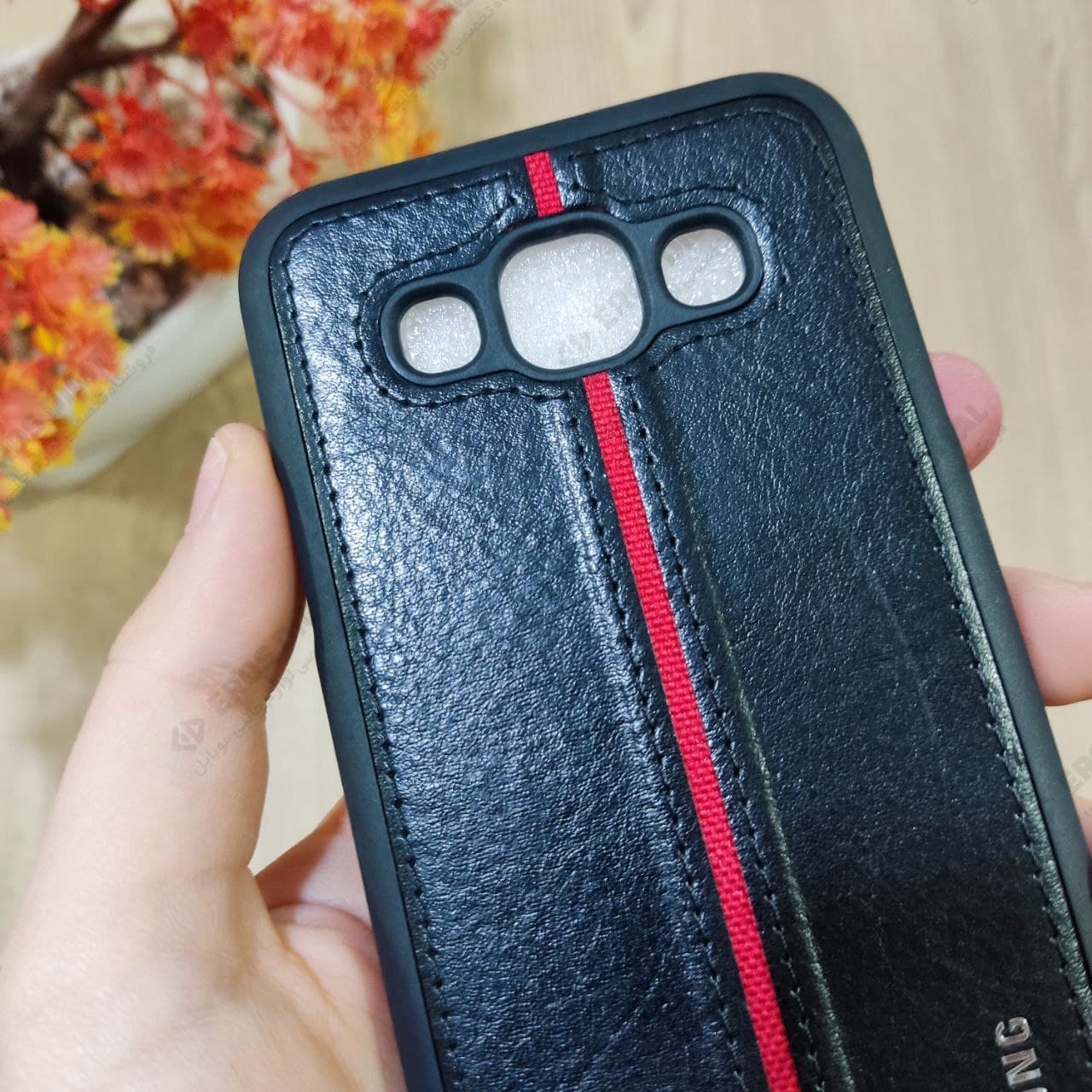 قاب گوشی Samsung Galaxy E5 مدل پشت چرم با لوگو — تصویر ۵