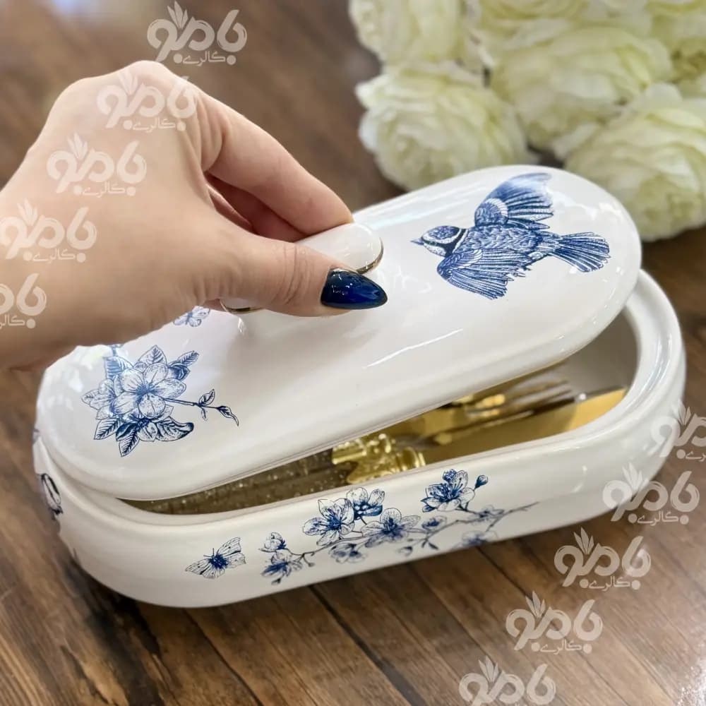 جاکاردی سرامیکی بیضی پرستو آبی کد3